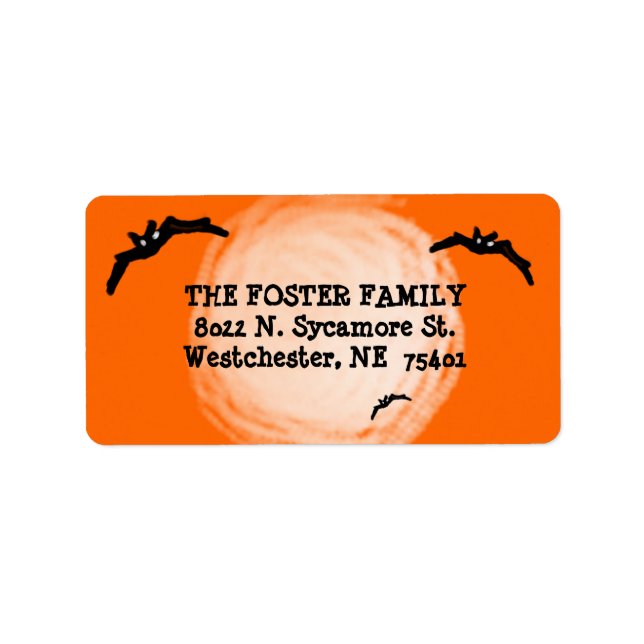 Etiqueta de dirección - Murciélagos de Halloween d (Frente)