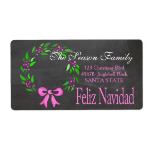Etiqueta de dirección navideña de Feliz Navidad