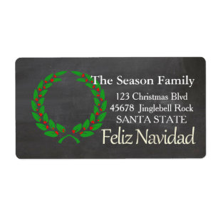 Etiqueta de dirección navideña de Feliz Navidad