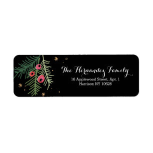 Etiqueta de dirección negra Merry Berry