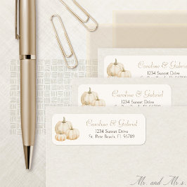 Etiqueta de dirección Neutral elegante de calabaza