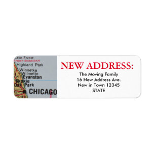 Etiqueta de dirección nueva de Chicago