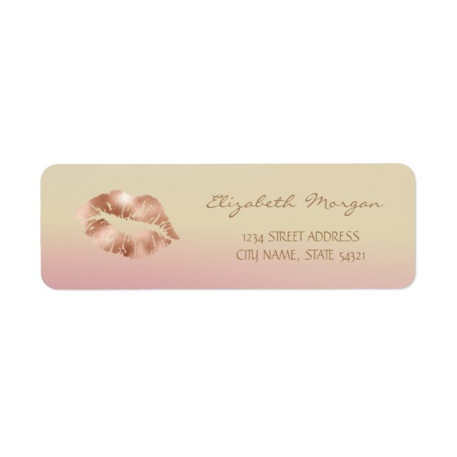 Etiqueta de dirección Ombre Labios Rosa Dorado Fem (Frente)
