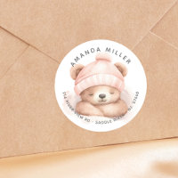 Etiqueta de dirección para Baby Shower de Osito Ac