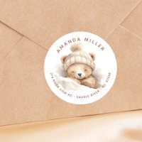Etiqueta de dirección para Baby Shower de Osito de