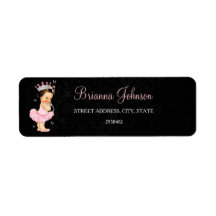 Etiqueta de dirección para ducha de bebé princesa
