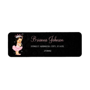 Etiqueta de dirección para ducha de bebé princesa