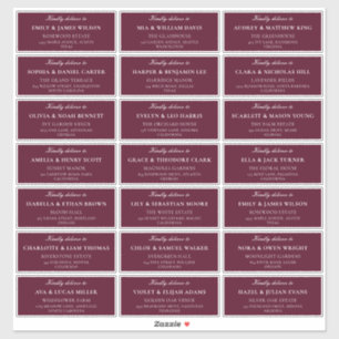 Etiqueta de dirección para invitados de boda en ma