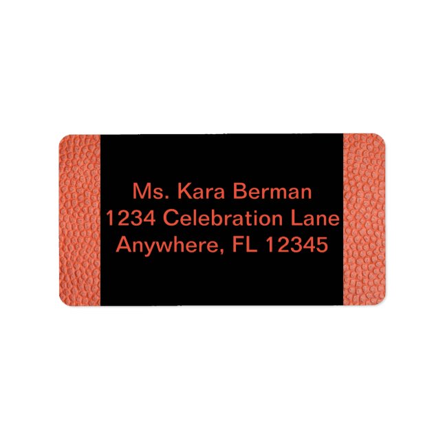 Etiqueta de dirección para la colección Hoops (Frente)