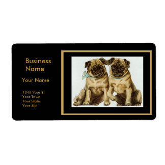 Etiqueta de dirección Peluquerías de perros vintag