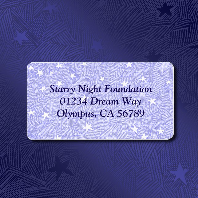 Etiqueta de dirección personalizada con estrellas  (Rustic editable stars etching address labels)