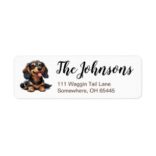 Etiqueta de dirección personalizada con perro cach