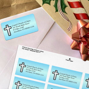 Etiqueta de dirección personalizada Cruz Cristiana
