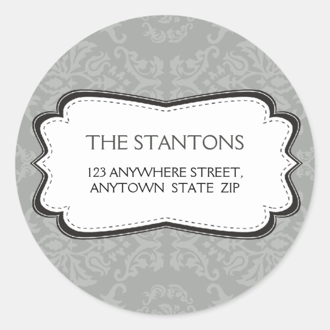 ETIQUETA DE DIRECCIÓN PERSONALIZADA :: damasco div (Anverso)