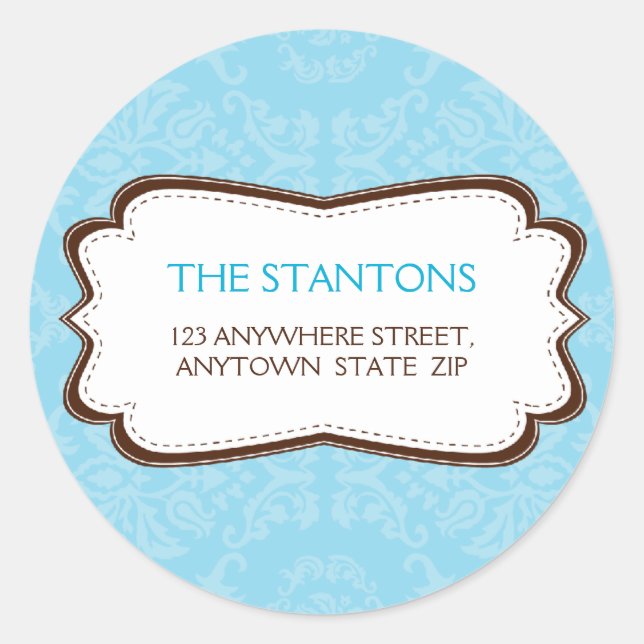 ETIQUETA DE DIRECCIÓN PERSONALIZADA :: damasco vin (Anverso)