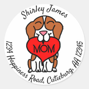 Etiqueta de dirección personalizada de Beagle de d