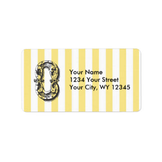 Etiqueta de dirección personalizado Letra monogram