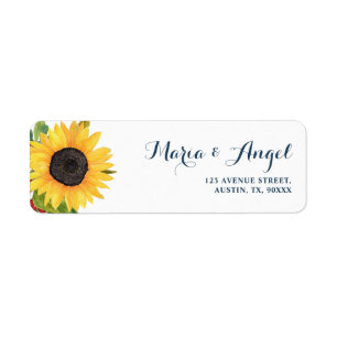 etiqueta de dirección preciosa del girasol de la
