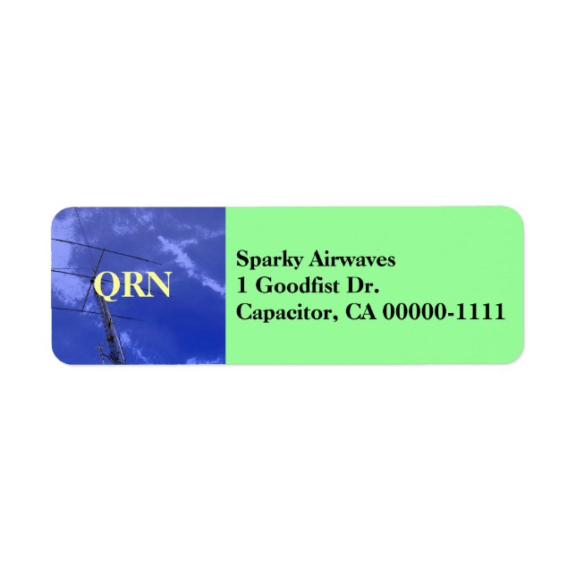 Etiqueta de dirección QRN de Radio Amateur (Frente)