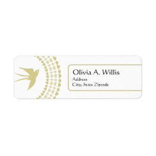 Etiqueta de dirección religiosa Gold Dove