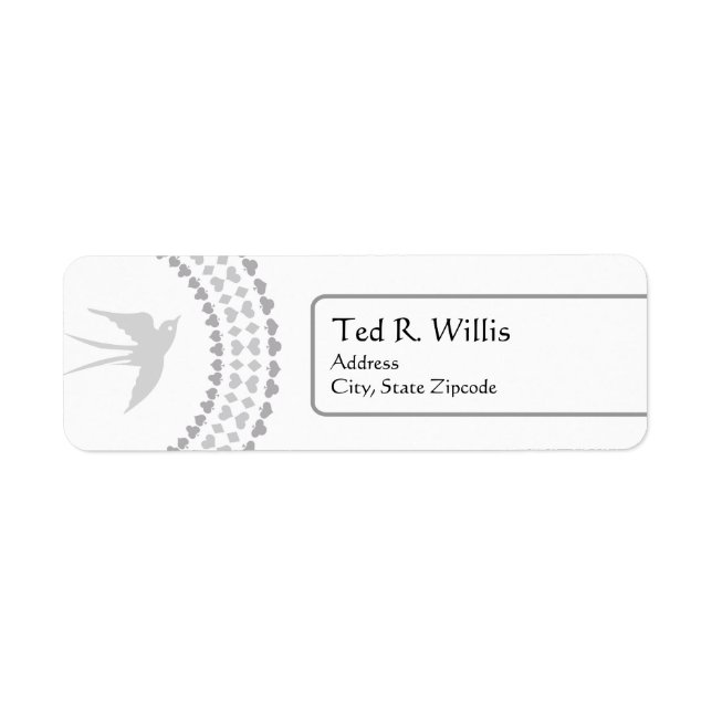 Etiqueta de dirección religiosa Silver Dove (Frente)