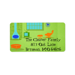 Etiqueta de dirección retra moderna de los