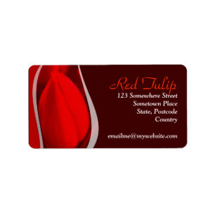 Etiqueta de dirección roja del tulipán