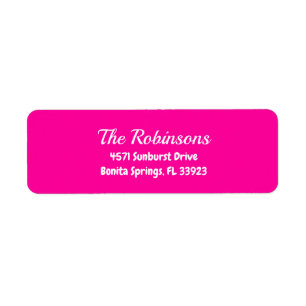 Etiqueta de dirección rosa neón moderna y elegante