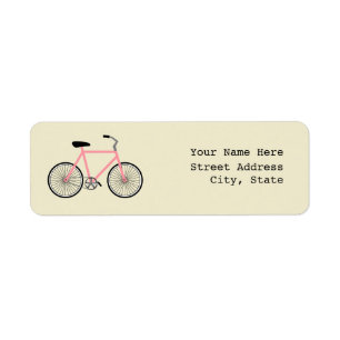 Etiqueta de dirección rosada de la bicicleta