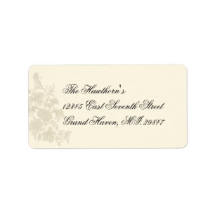 Etiqueta de dirección RSVP con floral de crema de 
