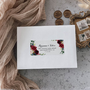 Etiqueta de dirección RSVP de boda caligráfica rús