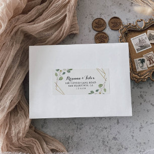 Etiqueta de dirección RSVP de boda geométrica de o