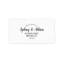 Etiqueta de dirección RSVP de boda Minimalista sim