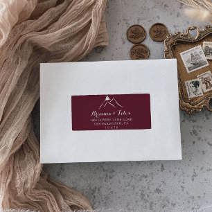 Etiqueta de dirección RSVP de la boda de la montañ