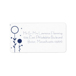 Etiqueta de dirección RSVP moderna de punto floral