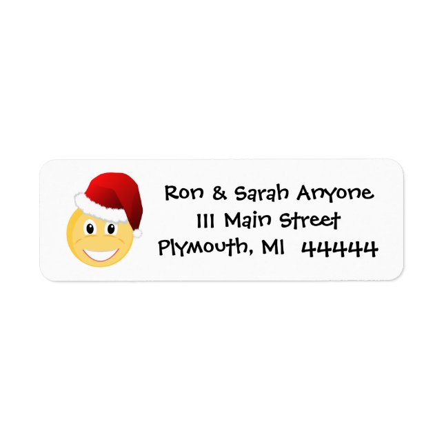 Etiqueta de dirección Santa de emoji (Frente)