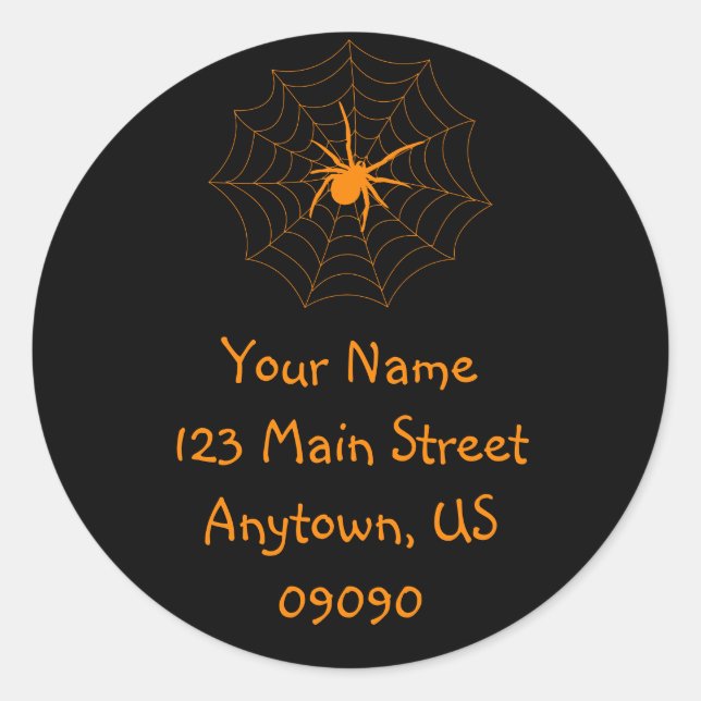 Etiqueta de dirección Spiderweb (Naranja / negro) (Anverso)