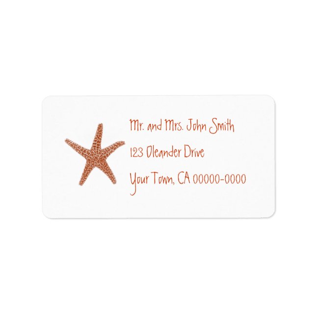 Etiqueta de dirección Starfish (Frente)