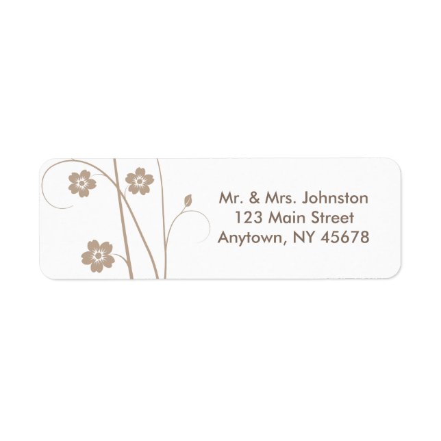 Etiqueta de dirección Swirly Blooms (Frente)