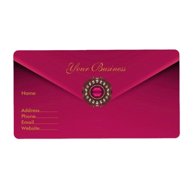 Etiqueta de dirección Terciopelo Rosa Joya (Frente)