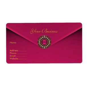 Etiqueta de dirección Velvet rosa Jewel