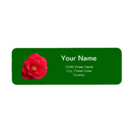 etiqueta de dirección verde de flores de camello r