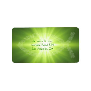 Etiqueta de dirección verde de pescado cristiano