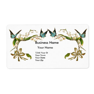 Etiqueta de dirección vintage retro floral maripos