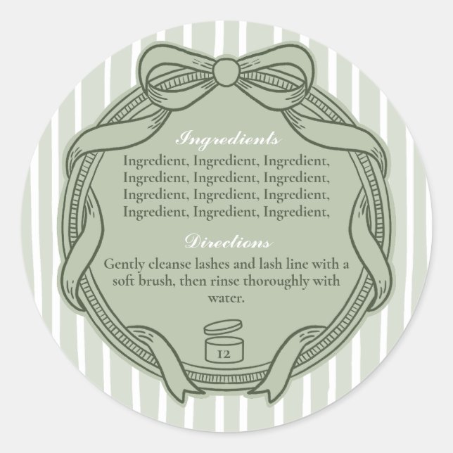 Etiqueta de direcciones de ingredientes de marco d (Anverso)