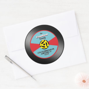 Etiqueta de disco de vinilo de 45 RPM para direcci