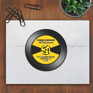 Etiqueta de disco de vinilo de 45 RPM personalizad