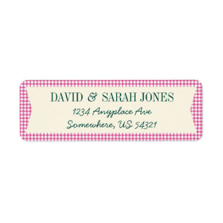 Etiqueta de diseño de trama de chapas de Gingham