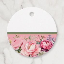 Etiqueta de diseño floral de algodón rosa