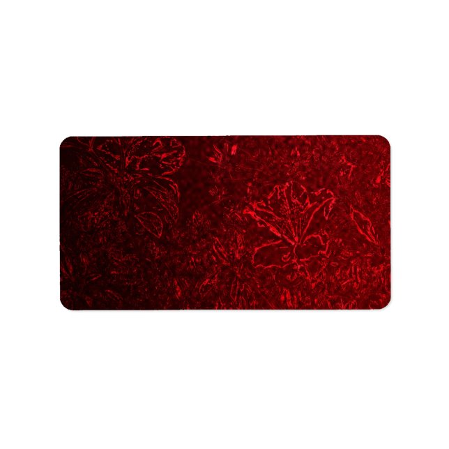 Etiqueta de diseño floral de rojo enriquecido (Frente)